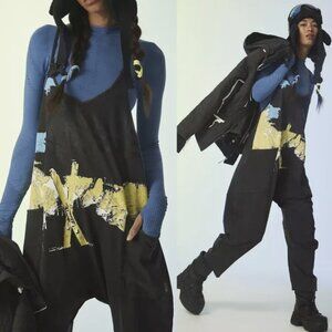 Free People - Movement - Washed Black Onyx Printed - Hot Shot Onesie